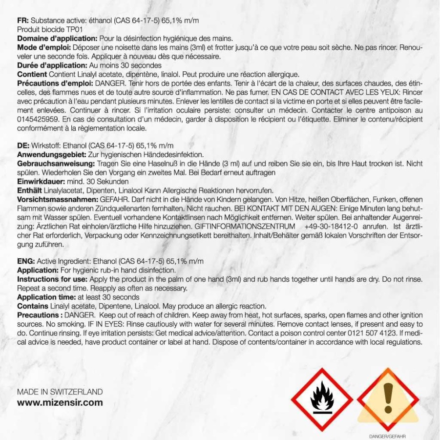 Mizensir Genève Fleur D'Oranger | Mittleres Desinfektionsgel Clearance