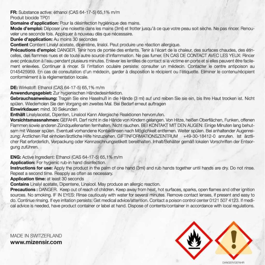 Mizensir Genève Fleur D'Oranger | Desinfektionsmittel Nachfullen Wholesale